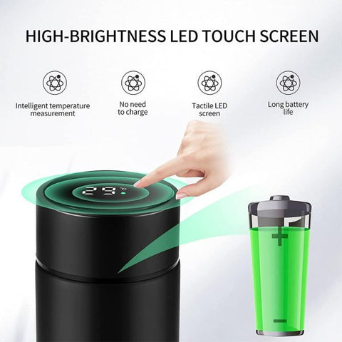 LED‑display smart water bottle